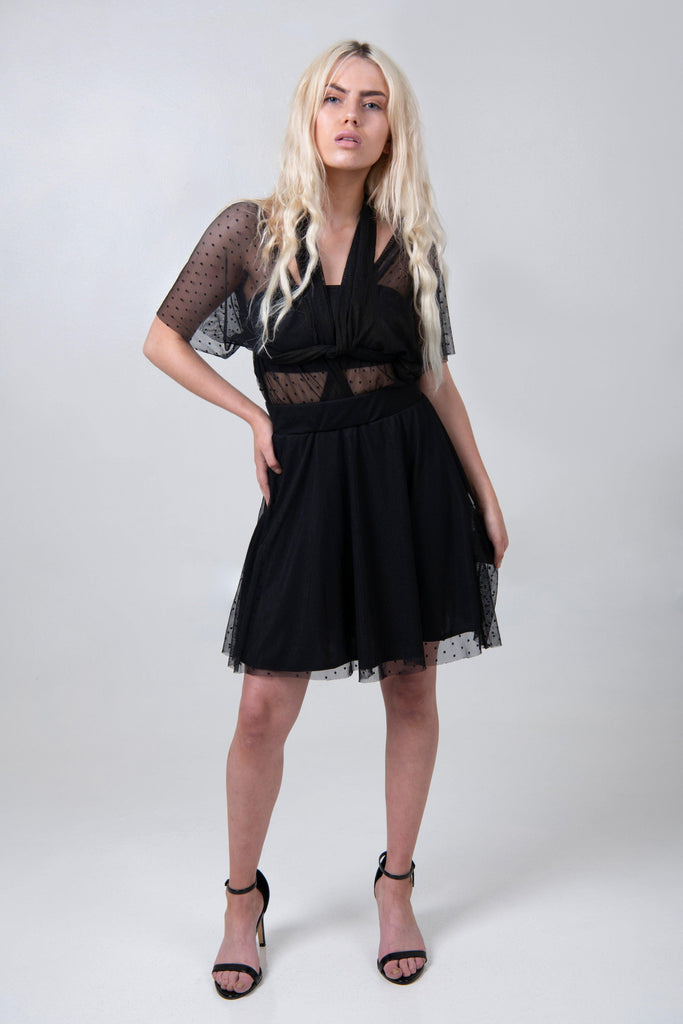 The Kira Infinity Dress - Black Mesh - Differently