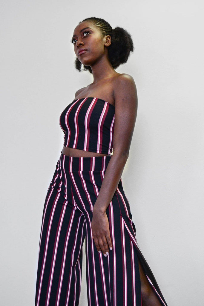 Side Slit Culottes - Stripe - Differently