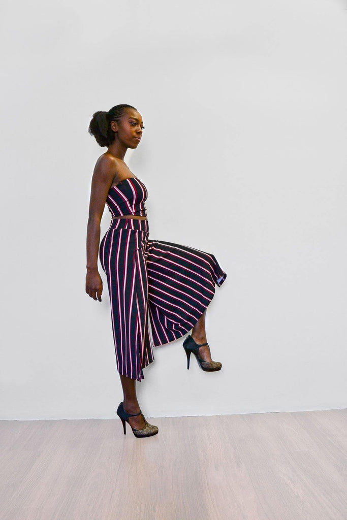 Side Slit Culottes - Stripe - Differently