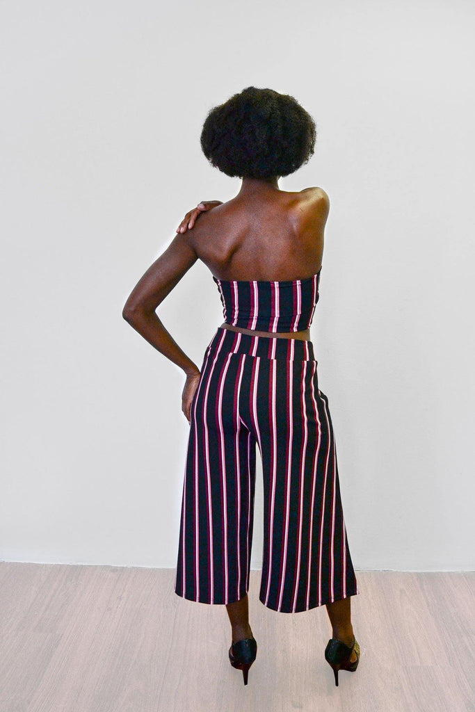Side Slit Culottes - Stripe - Differently